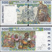 *5000 Frankov Pobrežie Slonoviny 1992-2003, P113A UNC - Kliknutím na obrázok zatvorte -